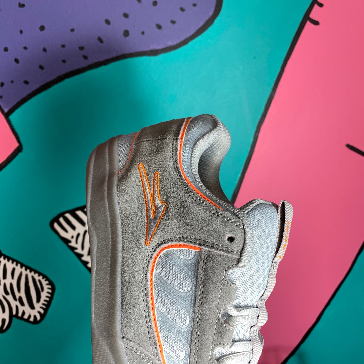 LAKAI LTD CAROLL GREY ORANGE SUEDE