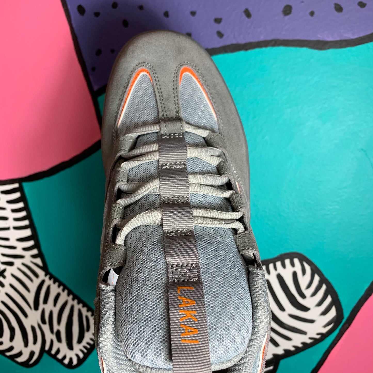 LAKAI LTD CAROLL GREY ORANGE SUEDE
