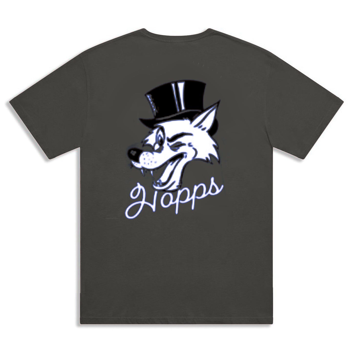 HOPPS SKATEBOARDS WOLF TEE CHARCOAL GRAY