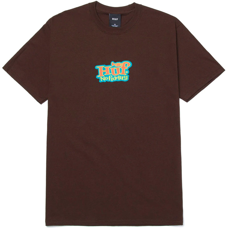 HUF WORLDWIDE JAZZY NO FIDELITY TEE CHOCOLATE BROWN