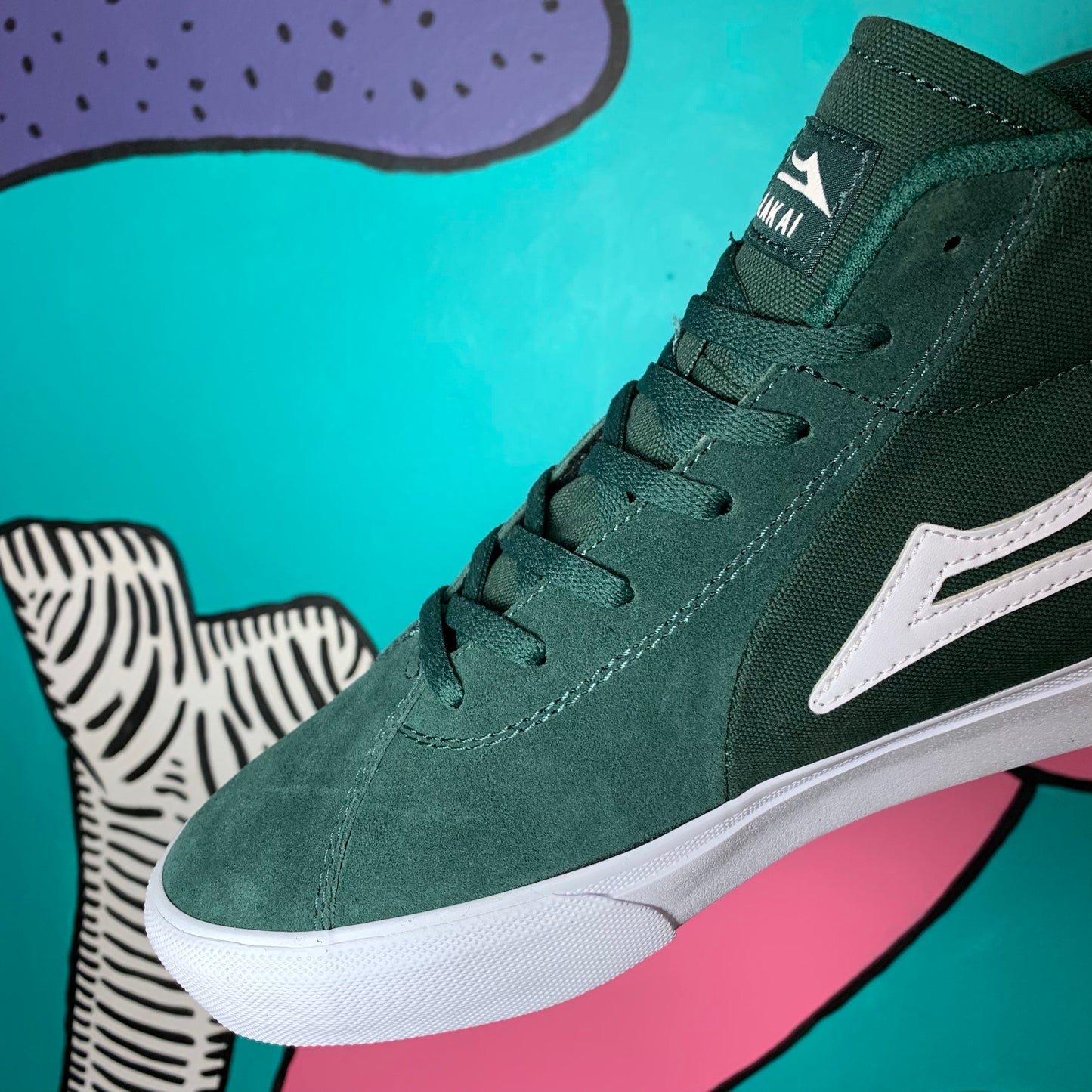 LAKAI LTD FLACO 2 MID PINE SUEDE GREEN