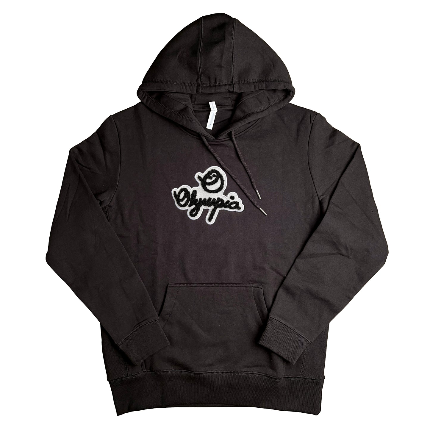 OLYMPIA SMILEY CHENILLE LOGO HOODIE BLACK