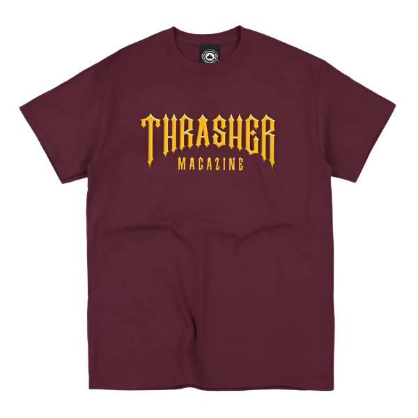 THRASHER MAGAZINE LOW LOW LOGO TEE MAROON
