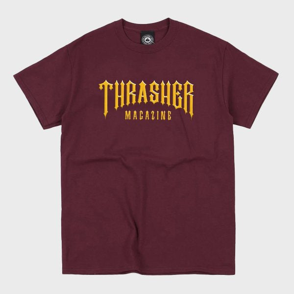 THRASHER MAGAZINE LOW LOW LOGO TEE MAROON