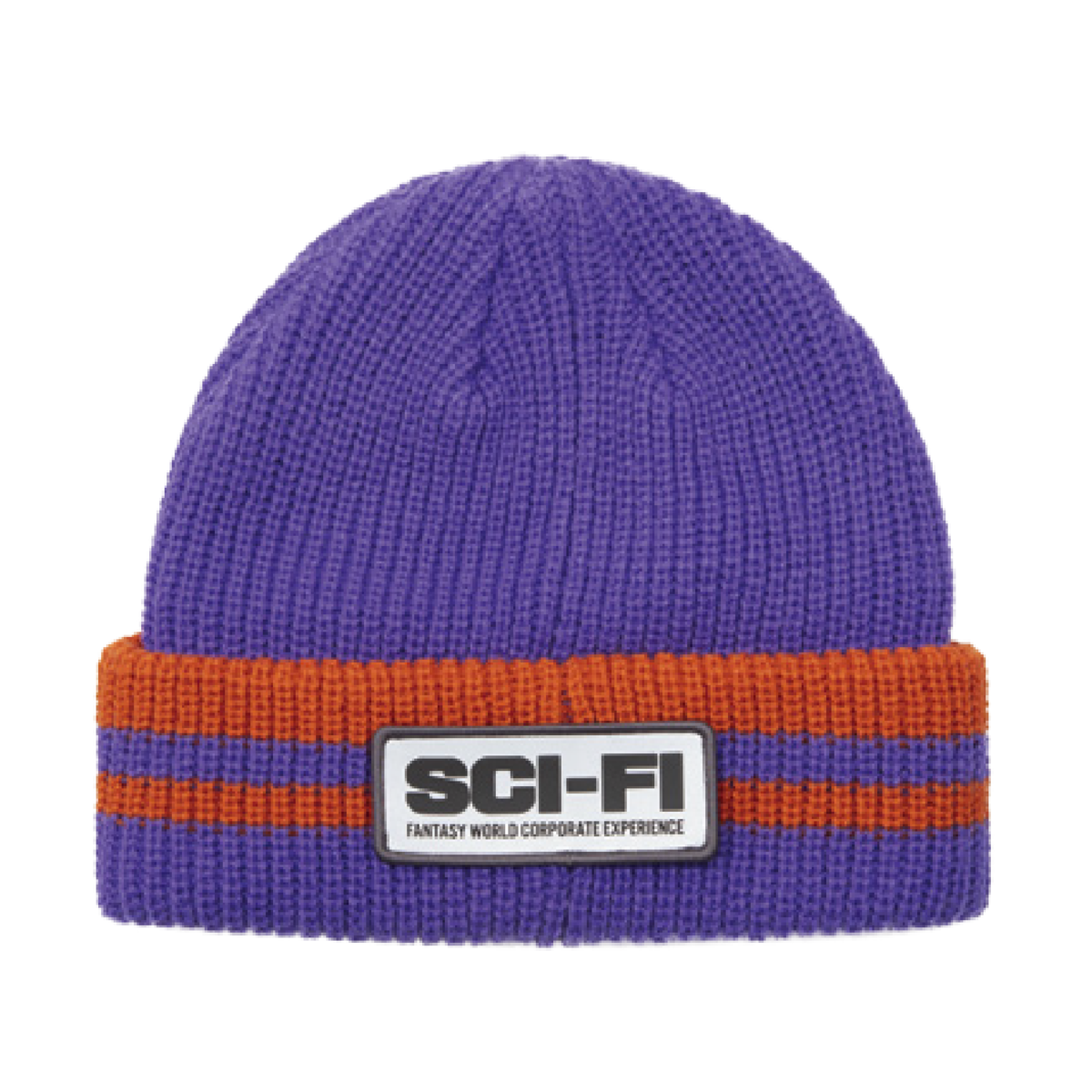 SCI-FI FANTASY REFLECTIVE PATCH STRIPPED BEANIE COLOR VARIANT