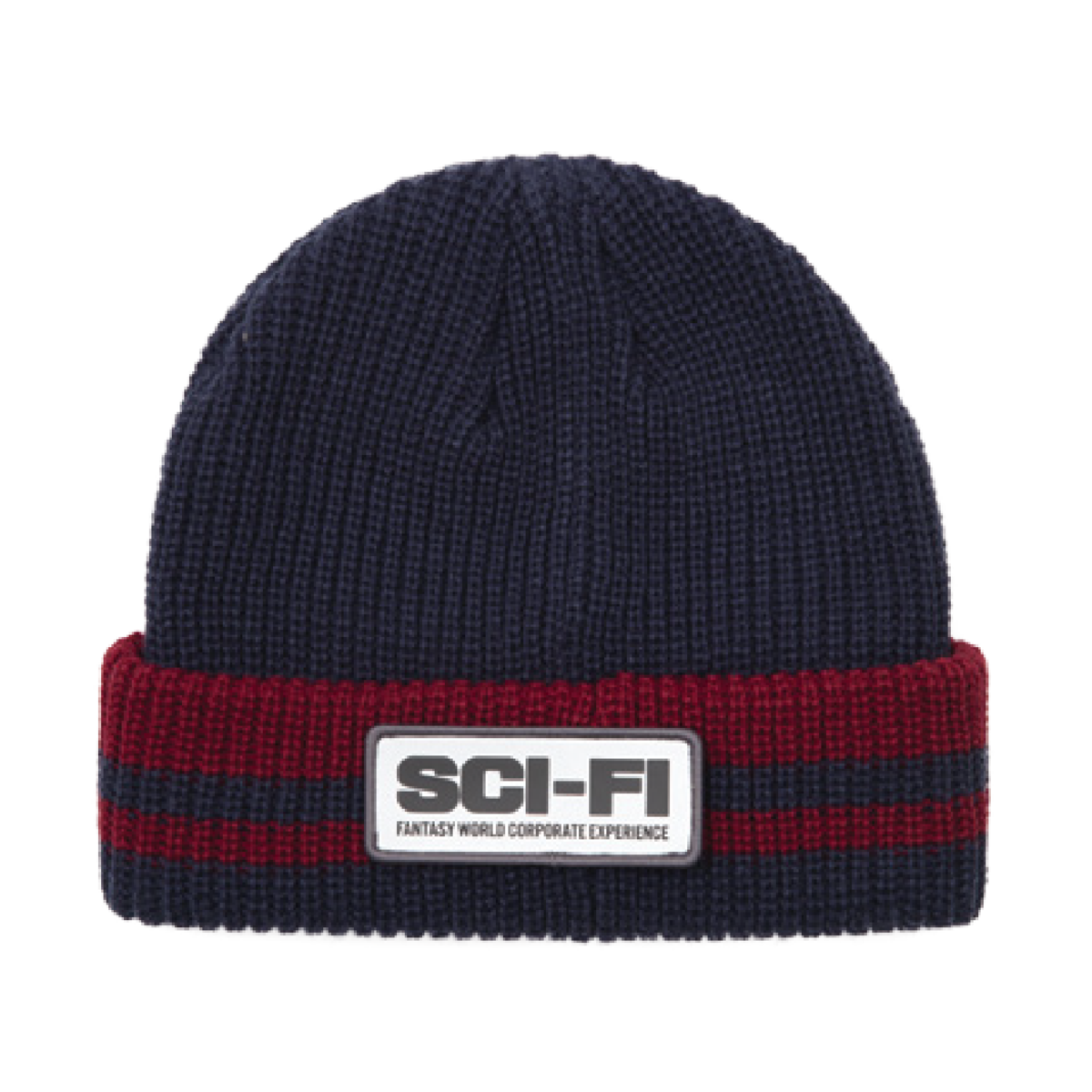 SCI-FI FANTASY REFLECTIVE PATCH STRIPPED BEANIE COLOR VARIANT