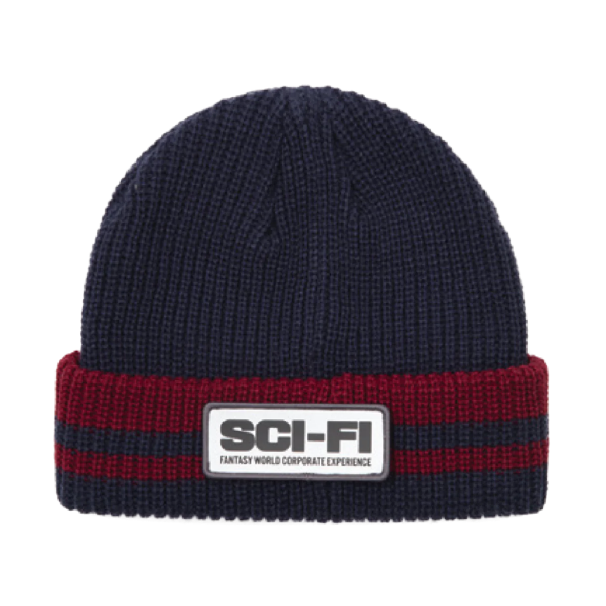 SCI-FI FANTASY REFLECTIVE PATCH STRIPPED BEANIE COLOR VARIANT