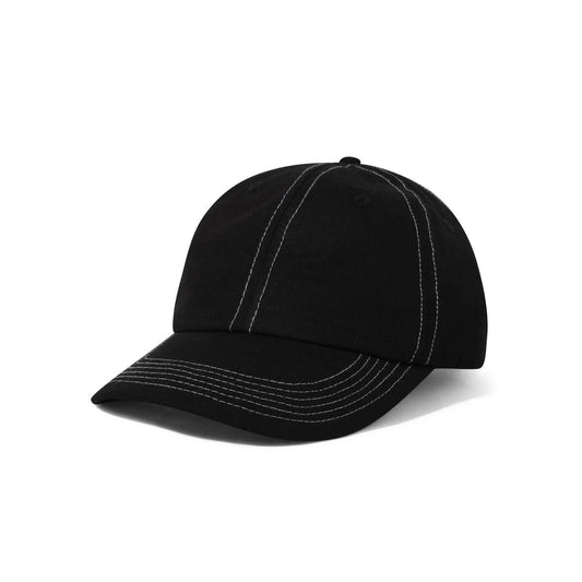 BUTTERGOODS WASHED RIPSTOP 6 PANEL CAP BLACK