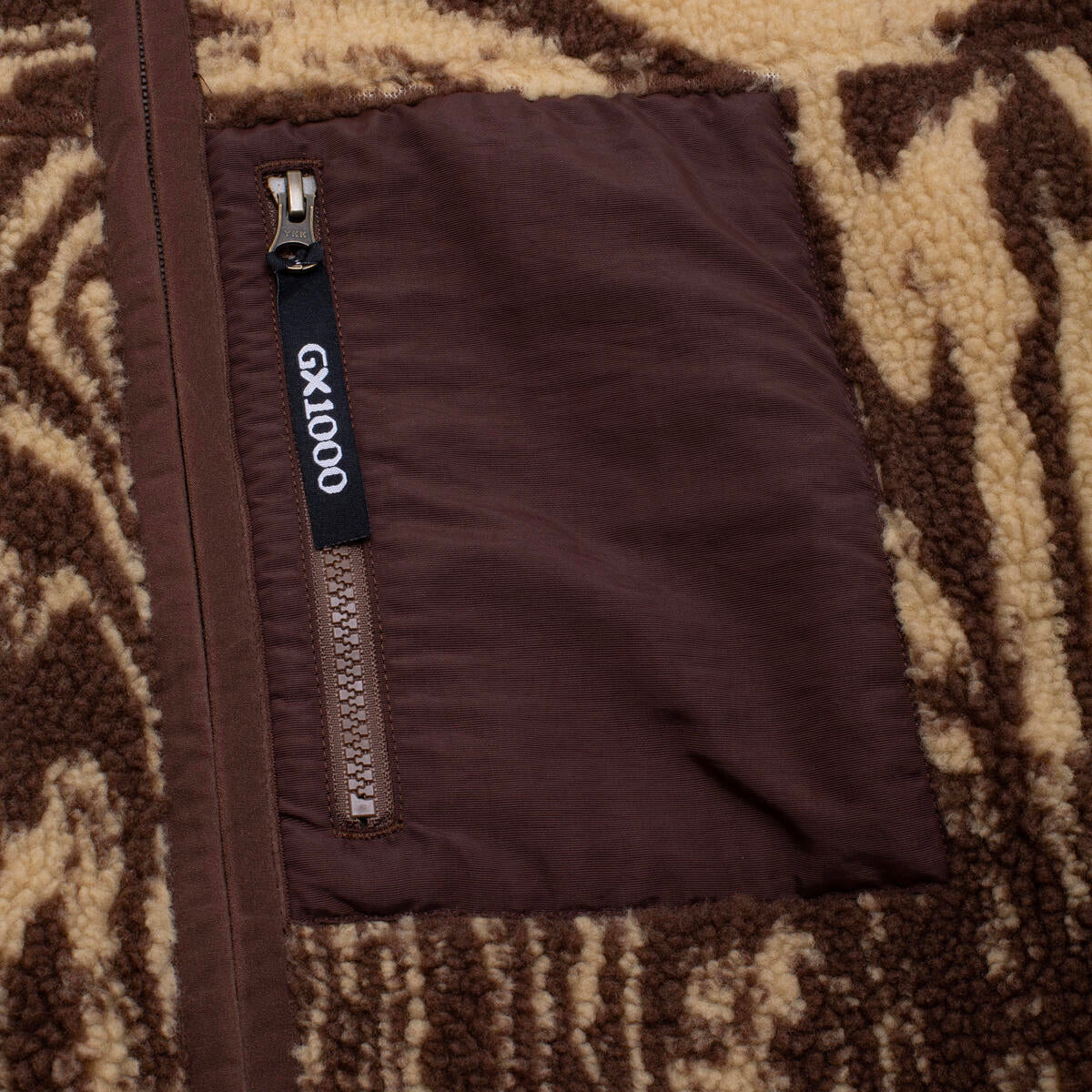 GX1000 HOODED SHERPA JACKET BROWN