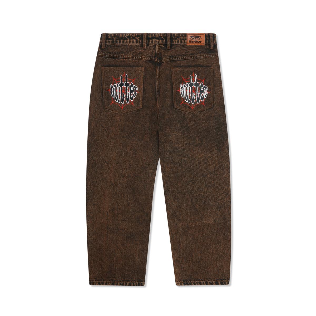 BUTTERGOODS SPIDER DENIM JEANS ACID BROWN