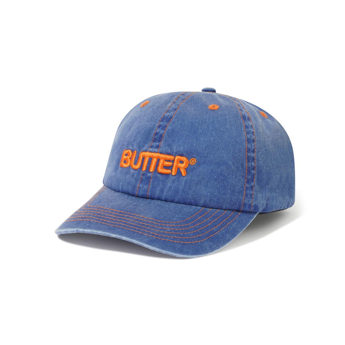 BUTTERGOODS ROUNDED LOGO 6 PANEL CAP COBALT