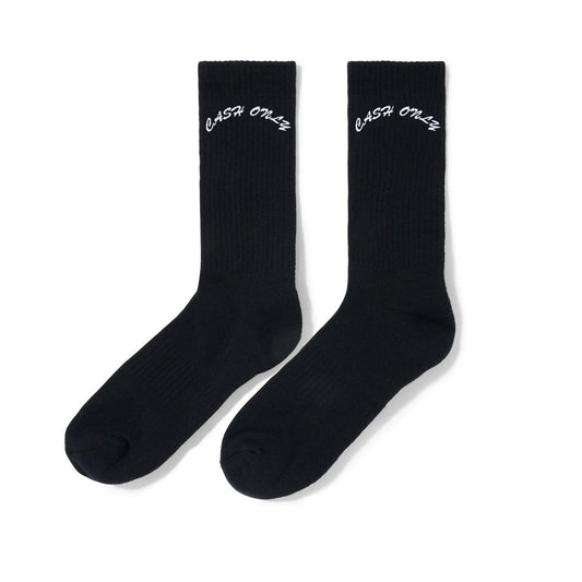 CASH ONLY DIST LOGO CREW SOCKS BLACK