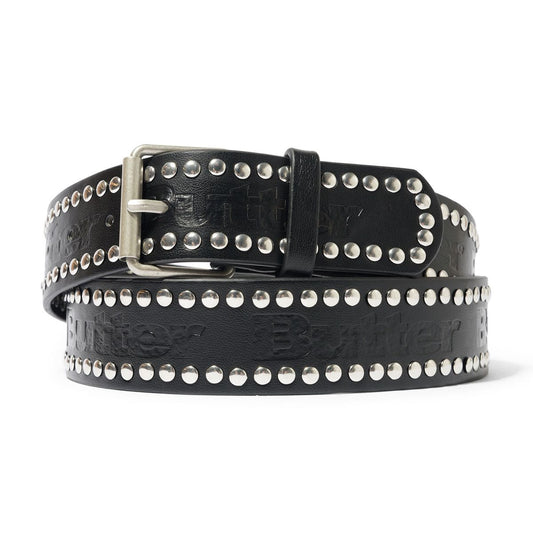 BUTTERGOODS LEATHER STUDDED BELT BLACK
