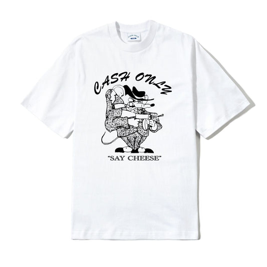 CASH ONLY DIST MOBSTER TEE WHITE