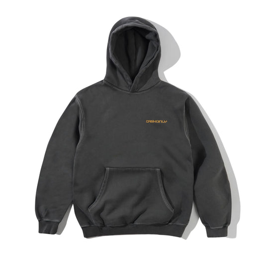 CASH ONLY DIST STENCIL PIGMENT DYE PULLOVER HOODIE WASHED BLACK