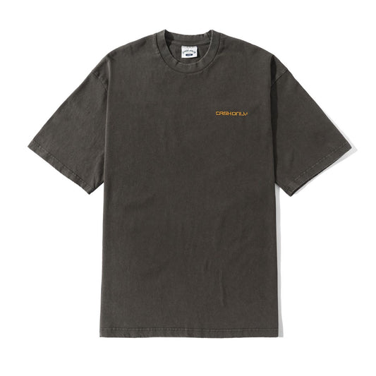 CASH ONLY DIST STENCIL PIGMENT DYE TEE WASHED BLACK