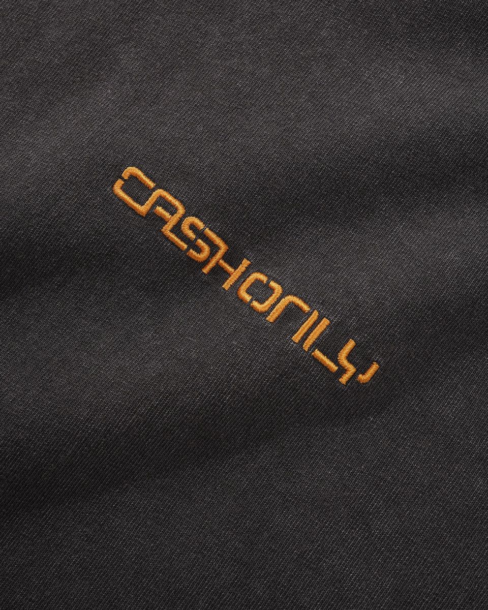 CASH ONLY DIST STENCIL PIGMENT DYE TEE WASHED BLACK