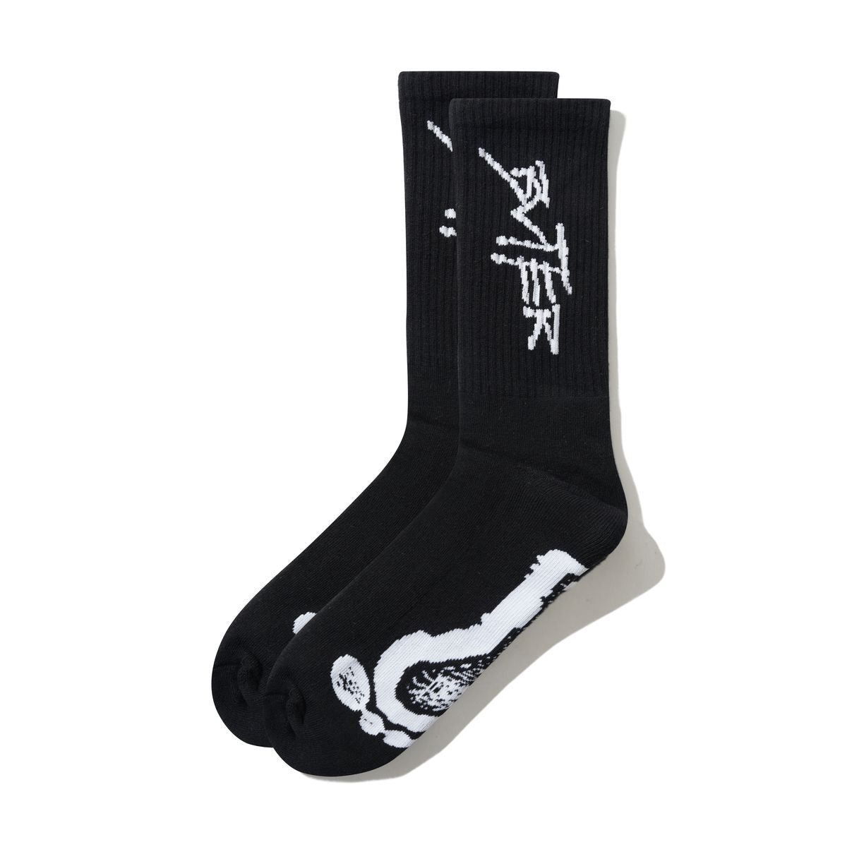 BUTTERGOODS FOOTPRINTS SOCKS BLACK