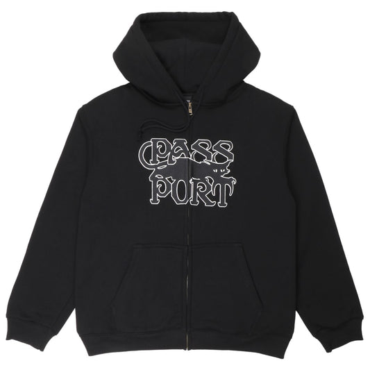 PASS~PORT SKATEBOARDS SLINKIN' ZIP HODDIE BLACK