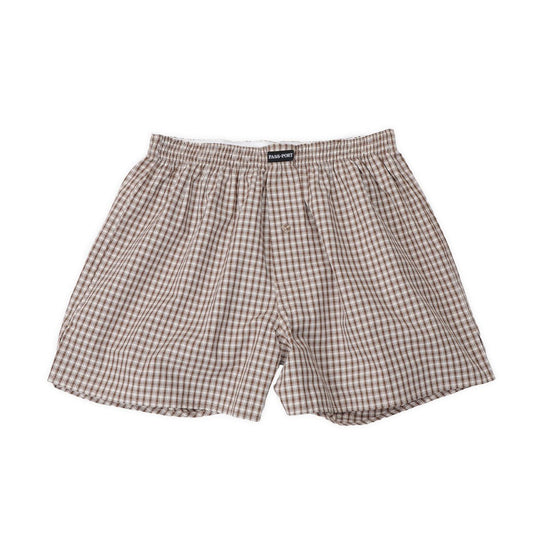 PASS~PORT SKATEBOARDS WORKERS CHECK BOXERS BROWN