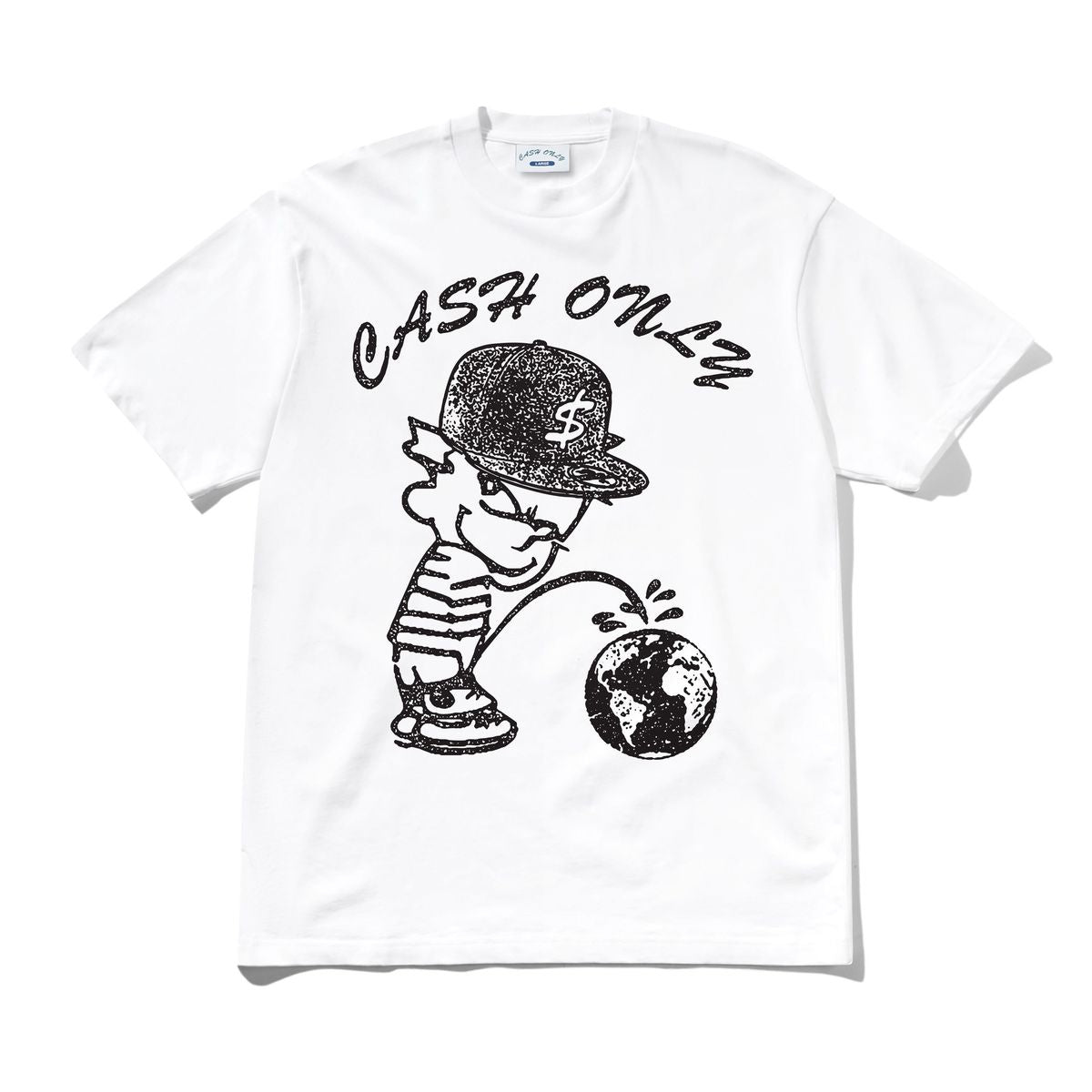 CASH ONLY DIST FTW TEE WHITE