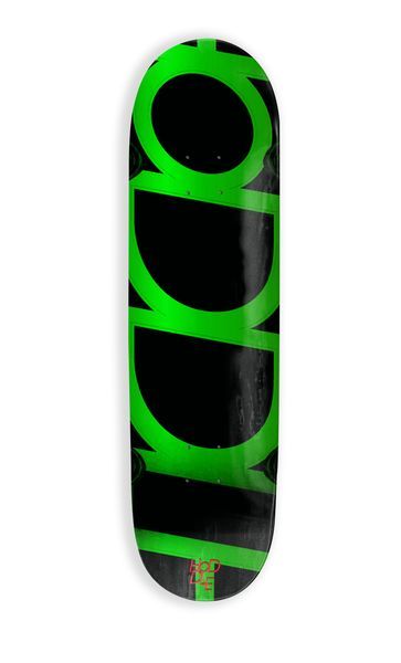 HODDLE SKATEBOARDS GREEN LOGO WHEEL WELL DECK 8.38