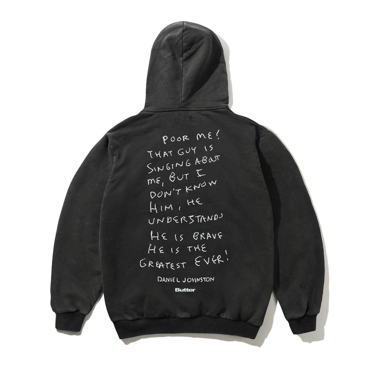 BUTTERGOODS DANIEL JOHNSTON ENEMY HOODIE WASHED BLACK