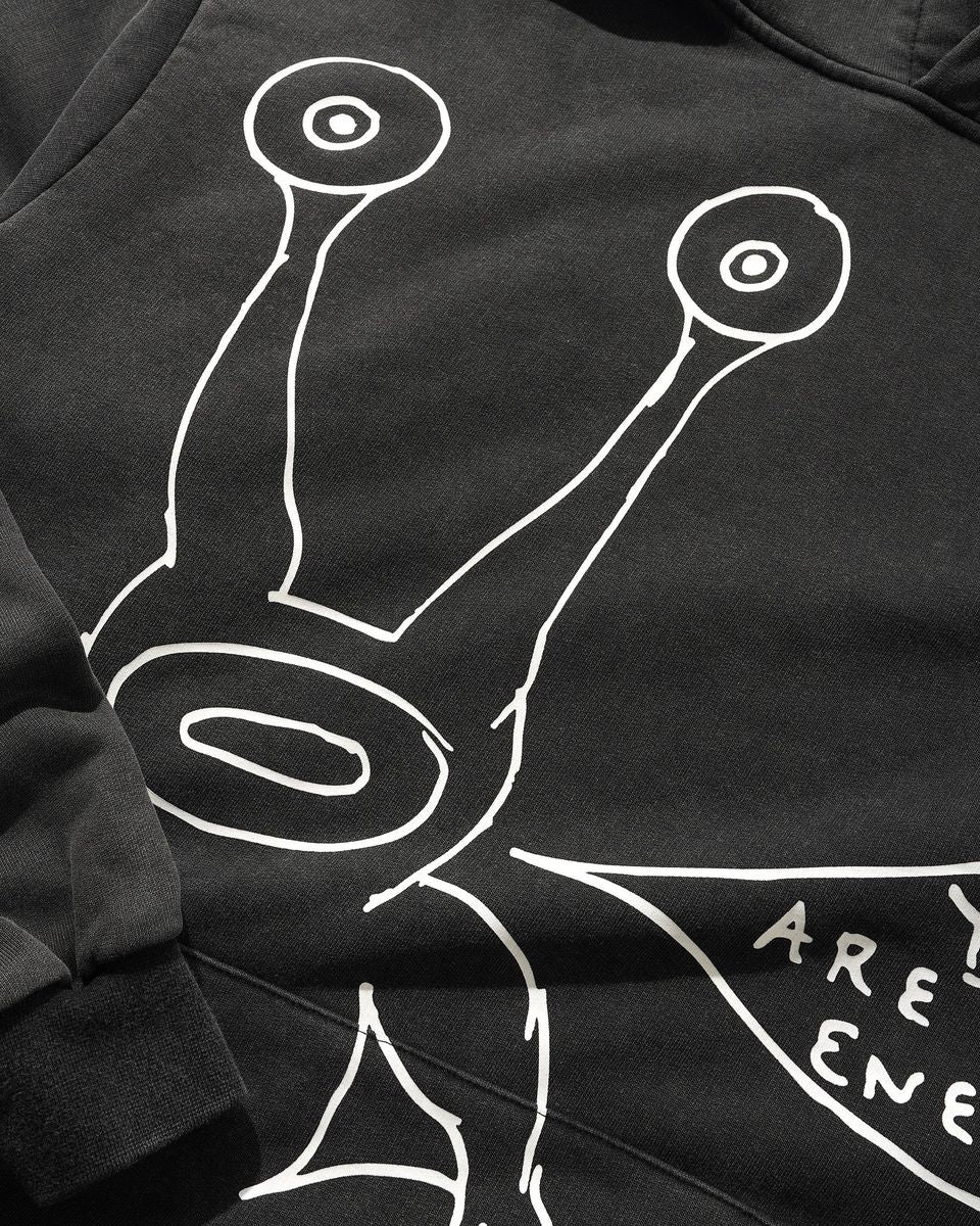 BUTTERGOODS DANIEL JOHNSTON ENEMY HOODIE WASHED BLACK