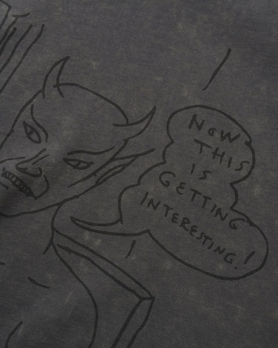 BUTTERGOODS DANIEL JOHNSTON SATAN TEE ACID WASH BLACK