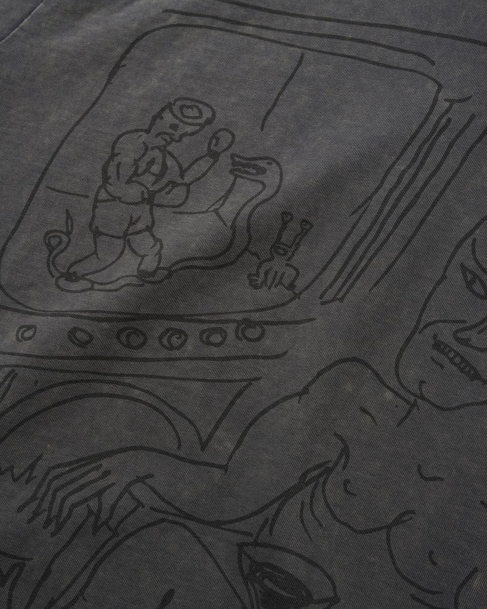 BUTTERGOODS DANIEL JOHNSTON SATAN TEE ACID WASH BLACK