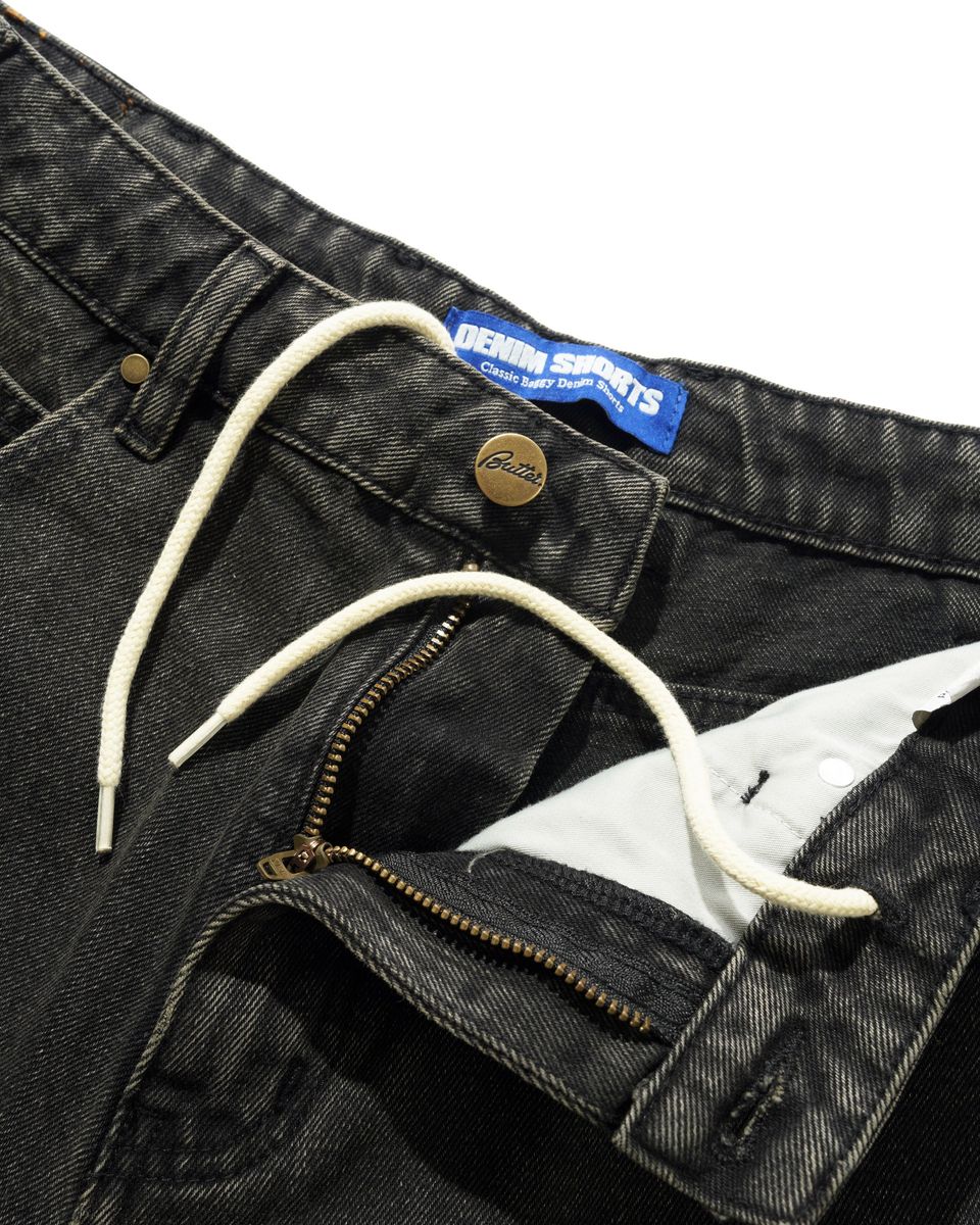 BUTTERGOODS BAGGY DENIM SHORTS FADED BLACK
