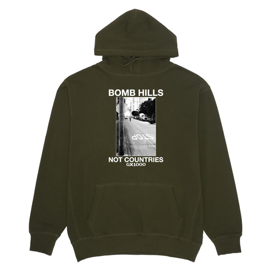 GX1000 BOMB HILLS NOT COUNTRIES HOODIE GREEN