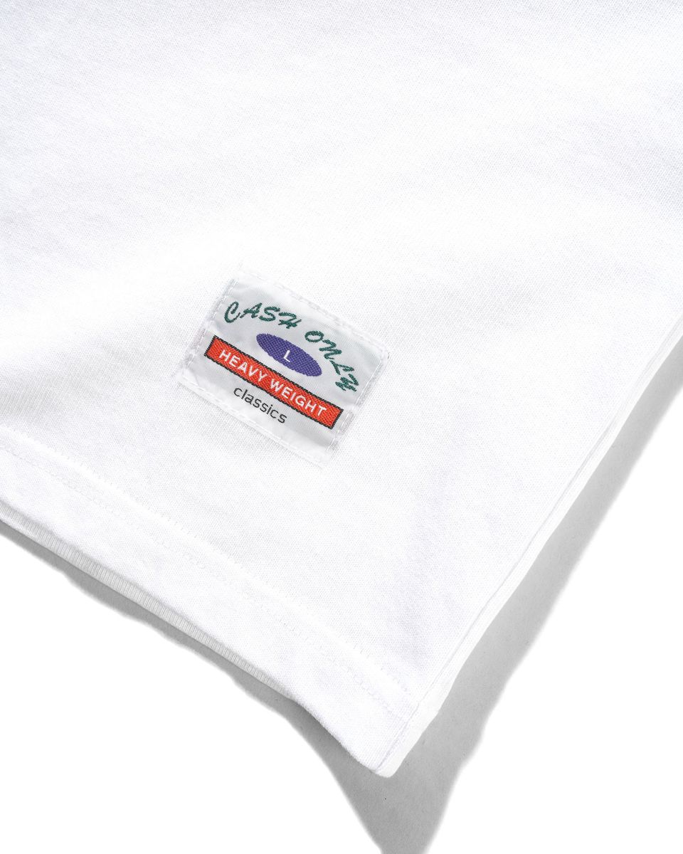 CASH ONLY DIST HEAVY-WEIGHT TEE WHITE