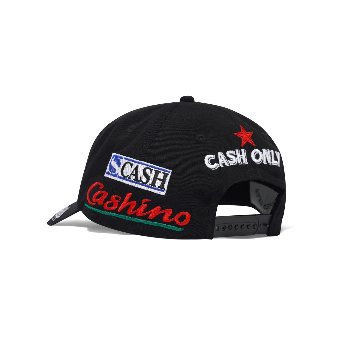 CASH ONLY DIST NADA 6 PANEL CAP BLACK