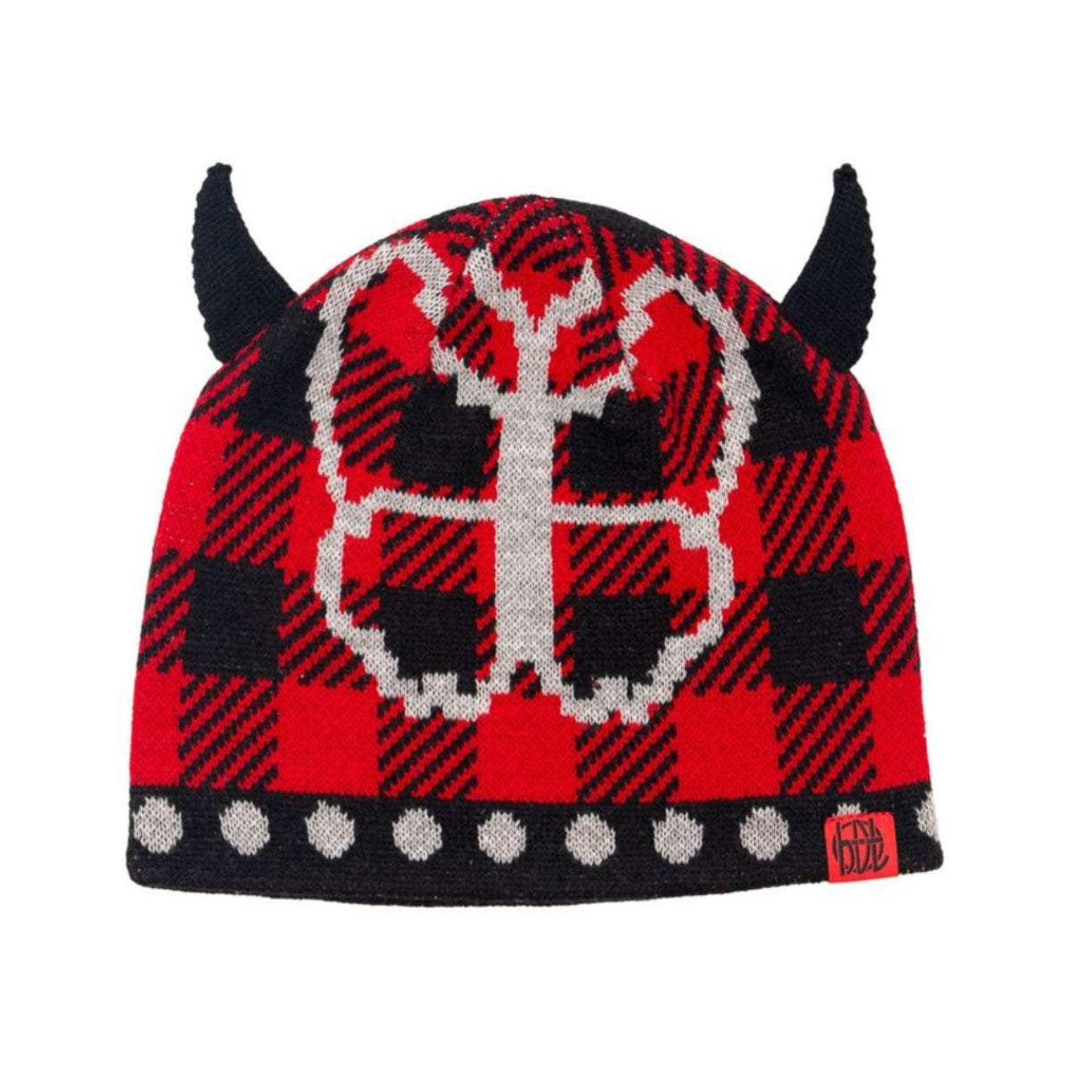 HODDLE SKATEBOARDS BUTTERFLY HORN BEANIE RED