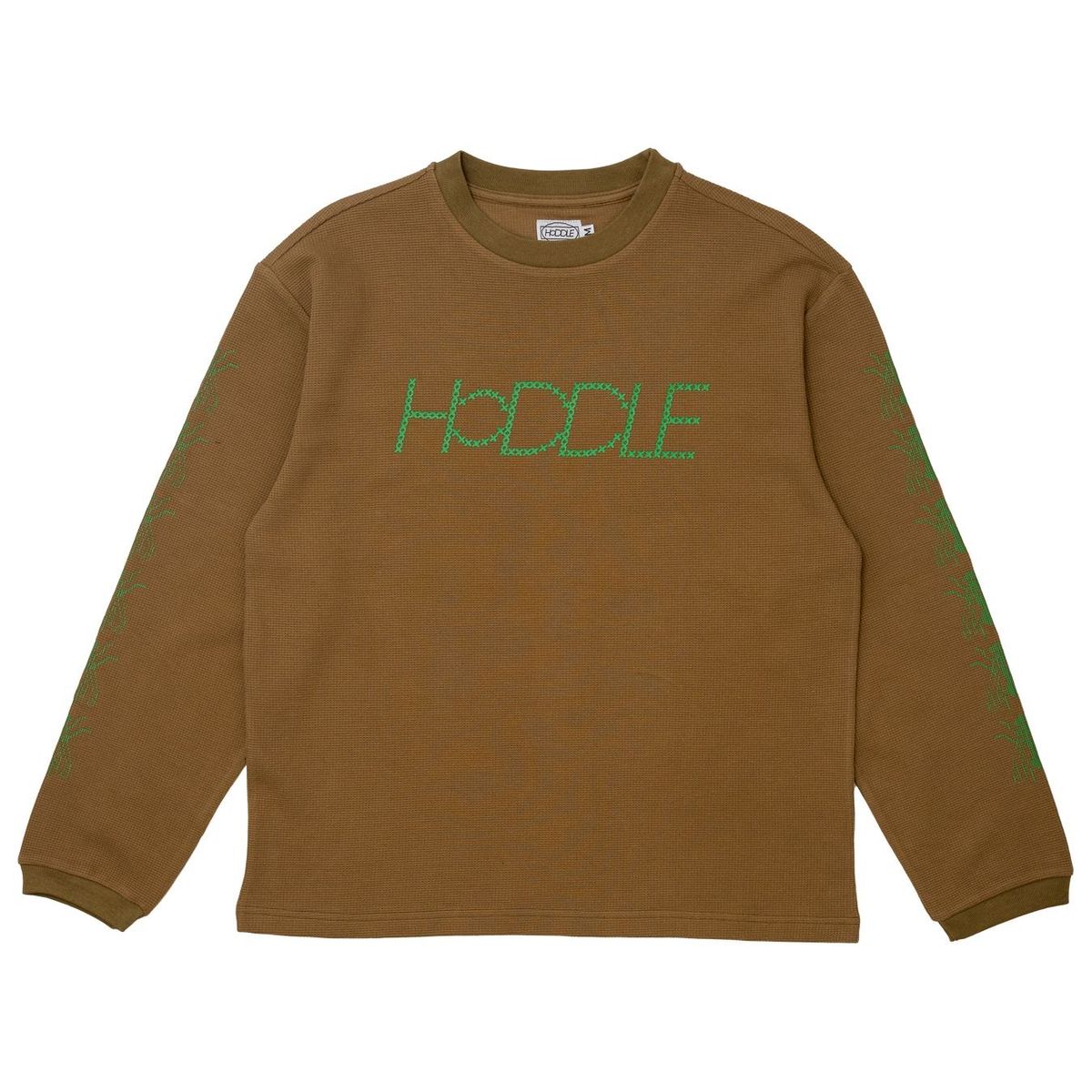 HODDLE SKATEBOARDS WAFFLE KNIT THERMAL BROWN