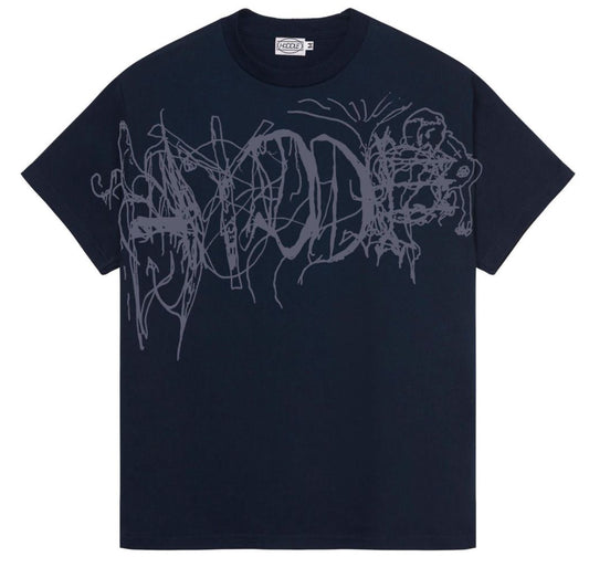 HODDLE SKATEBOARDS LG HILL TEE NAVY