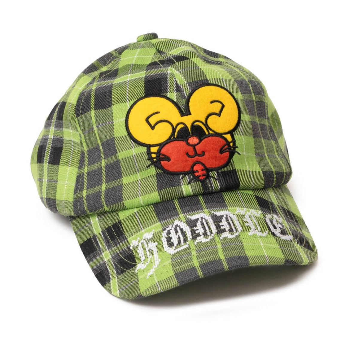 HODDLE SKATEBOARDS MOUSE CAP GREEN TARTAN