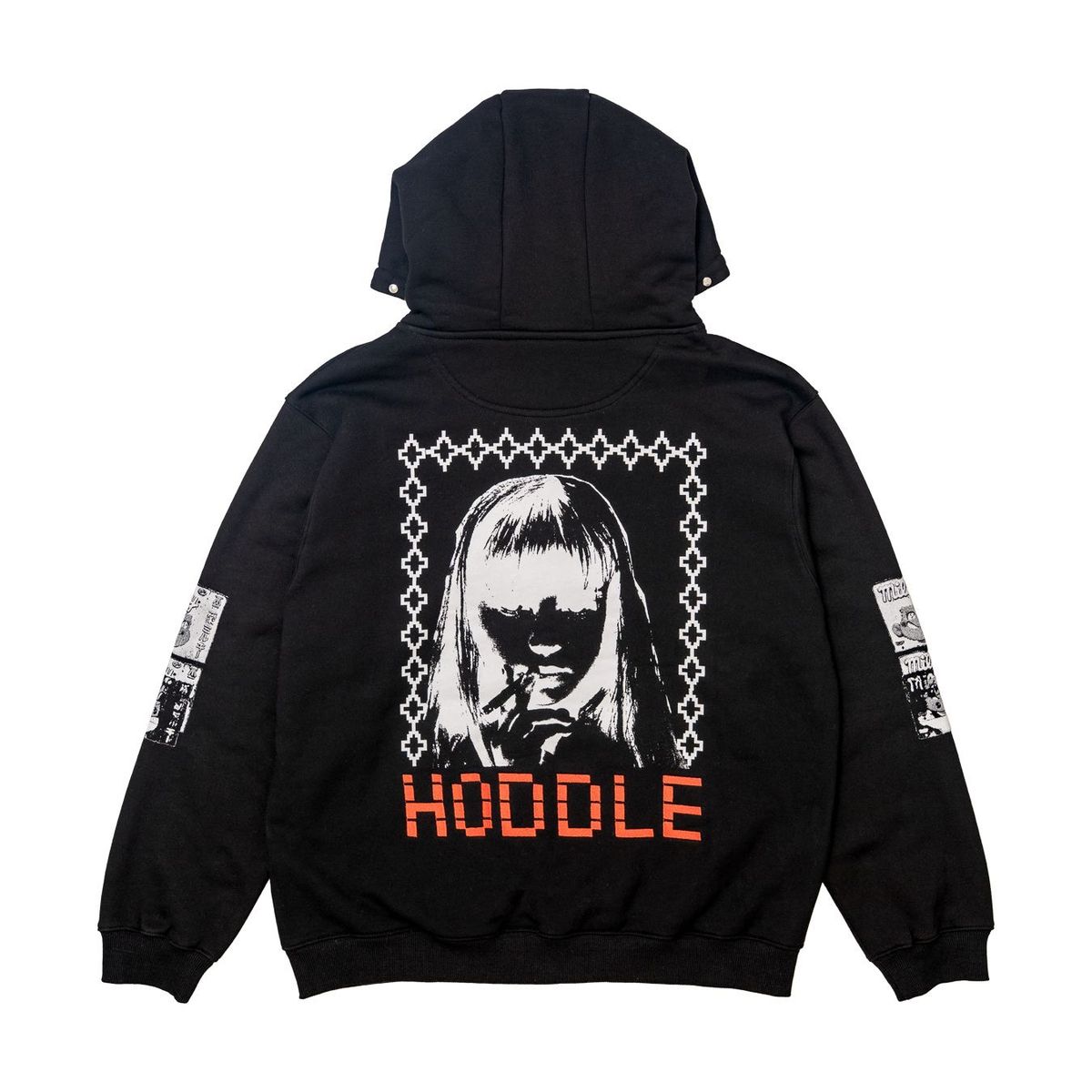 HODDLE SKATEBOARDS SMOKER STUD ZIP HOODIE BLACK
