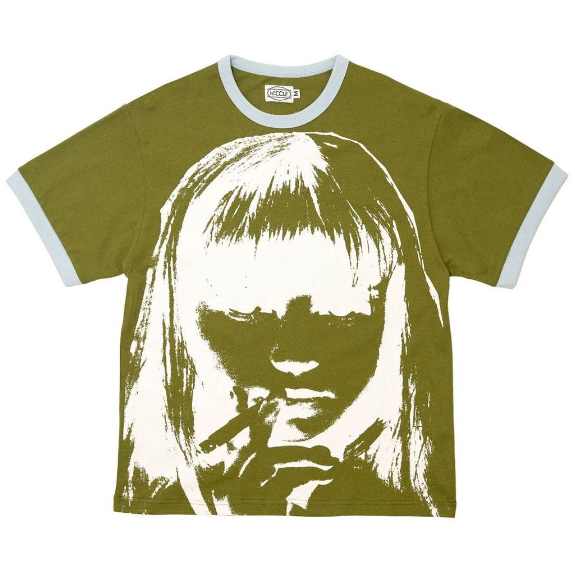 HODDLE SKATEBOARDS TEENAGHE SMOKER RINGER TEE GREEN