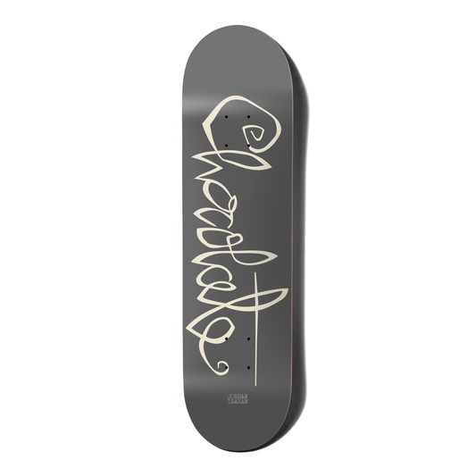 CHOCOLATE SKATEBOARD TRAHAN OG SCRIPT DECK