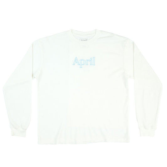 APRIL SKATEBOARDS THERMAL LONGSLEEVE EMBOIDERY WHITE