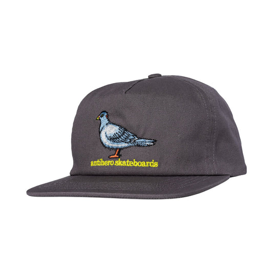 ANTIHERO SKATEBOARDS LIL PIGEON SNAPBACK CAP GREY/YELLOW
