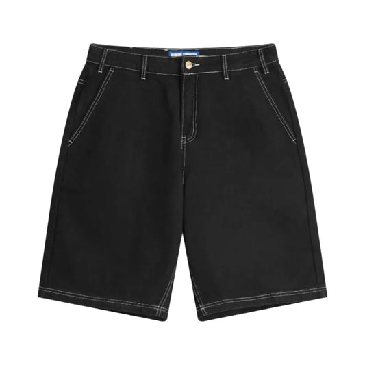 BUTTERGOODS SCRIBBLE DENIM SHORTS BLACK/WHITE STITCH