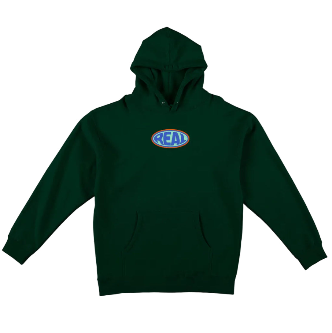 REAL SKATEBOARDS HD BUBBLE OVAL HOODIE GREEN