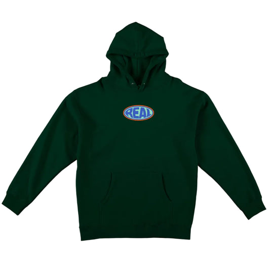 REAL SKATEBOARDS HD BUBBLE OVAL HOODIE GREEN