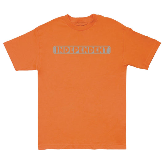 INDEPENDENT TRUCK CO BAR LOGO TEE ORANGE/REFLECTIVE