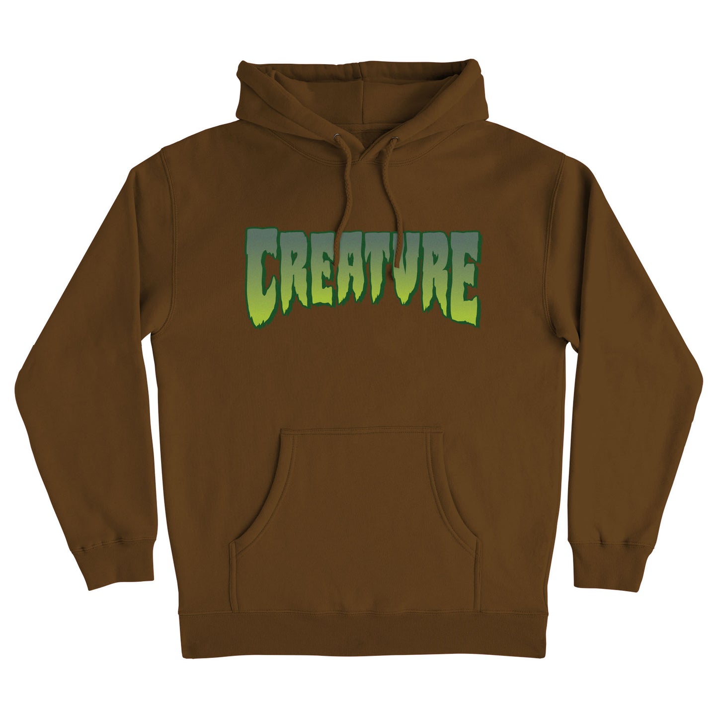 CREATURE SKATEBOARDS LOGO HW HOODIE BROWN/GREEN
