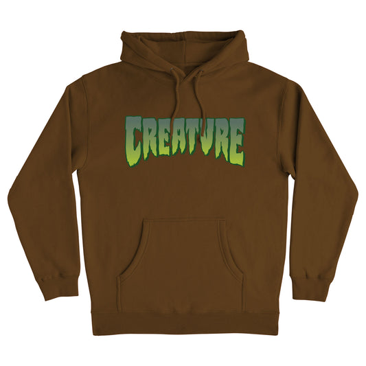 CREATURE SKATEBOARDS LOGO HW HOODIE BROWN/GREEN