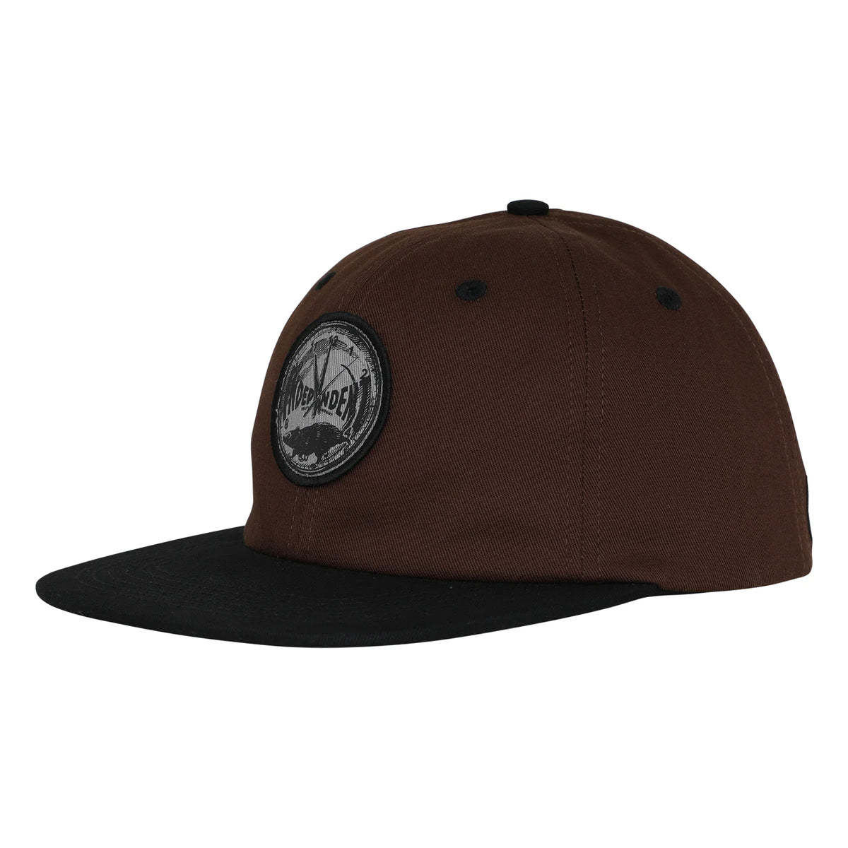 INDEPENDENT TRUCK CO RAT RACE SNAPBACK HAT DARK BROWN/BLACK